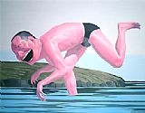 Yue Minjun Canvas Paintings - Free and At Leisure-2
